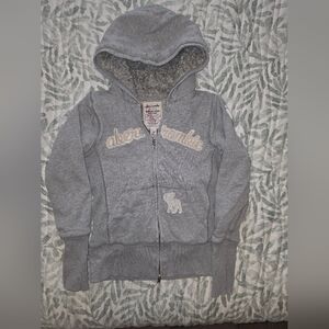 Abercrombie & Fitch Kids Light Gray Zip-Up Hoodie